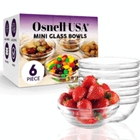 Small Glass Bowls, 3.5' Serving Bowls Glass Clear for Kitchen Prep, Dessert, Dips, Nut and Candy Dishes, Stackable & Dishwasher Safe, Set of 6