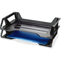 Officemate Recycled Achieva Side Load Letter Tray, Set of 2, Black