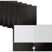 Two Pocket Portfolio Folders, 50-Pack, Black, Letter Size Paper Folders, by Better Office Products, 50 Pieces, Black
