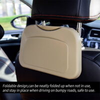 Walmeck Back Seat Car Organizer with Tray Table Back Seat Mounted Dining Table Foldable Back Seat Tray Multi-functional with Water Cup Bottle Beverage Stand