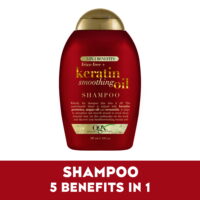 OGX 5 in 1 Benefits Shine Enhancing Daily Shampoo with Keratin, 13 fl oz