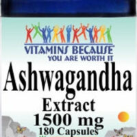 Ashwagandha 1500mg Standardized Extract 180 Caps Withania Somnifera Withanolides