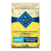 Blue Buffalo Life Protection Formula Healthy Weight Chicken and Brown Rice Dry Dog Food for Adult Dogs, Whole Grain, 5 lb. Bag