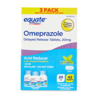 Equate Omeprazole, 20 mg Delayed Release Tablets, Cool Mint, 42 Count, 3 Pack