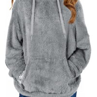 Sherrylily Girls Fuzzy Fleece Pullover Hoodies Sweatshirt Casual Loose Outwear Coat with Pockets 4-15 Years
