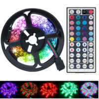 LELINTA 16.4ft/5M RGB Led Strip Lights, Muliticolor Changing Flexible LED Rope Lights for Bedroom Led Lights For Room Decor Tape Strip Light Kit +44 Key IR Remote Control