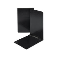 End Opening Pressboard Report Cover Prong Fastener, Legal, Black