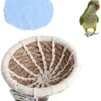 Bird Breeding Nest Bed Handmade Cotton Weave Hemp Rope Hatching Hut Cave for Parrot Budgie Parakeet Cockatiel Conure Canary Finch Lovebird