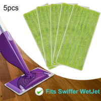 5 Pack Reusable Mop Pads For Swiffer Wet Jet, Replacements Wet Dry Mopping