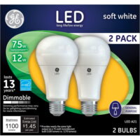 GE LED Light Bulbs, Frosted Soft White, 12-Watts, 1100 Lumens, 2-Pk