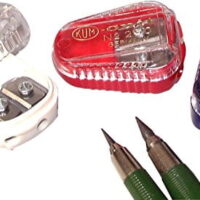 Kum 105.11.21 Polystyrene Lead Pointer 2-Hole Pencil Sharpeners with Containe