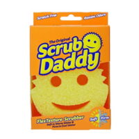 Scrub Daddy, The Original Scrub Daddy - FlexTexture Sponge, Soft in Warm Water, Firm in Cold, Deep Cleaning, Dishwasher Safe, Multi-use, Scratch Free, Odor Resistant, Functional, Ergonomic, 1pk