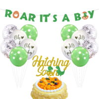 Dinosaur Baby Shower Decorations - Roar It's a Boy Banner Hatching Soon Cake Welcome Baby Dinosaur Theme Party Supplies