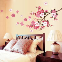 3D Pink CHERRY BLOSSOM WALL Sticker Art Home Decor Graphic Flowers Petals Tree