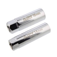 ABN 3/8 IN Dr 14mm 16mm Metric Spark Plug Socket Set Thin Wall 12 Pt with Clips