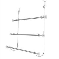 Home Basics 3-Tier Chrome-Plated Steel Over the Door Towel Rack