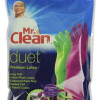 Mr. Clean 243093 Duet Reusable Latex Gloves, Medium, 3 Packs of 2 Pairs/2 Colors- 6 Pairs Total