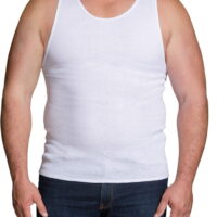 Fruit of the Loom Men's White Cotton A-Shirts, 5 Pack, Extended Sizes