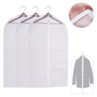 3 Garment Bag Travel Suit Dress Storage 53' Clear Cover Full Zipper Coat Carrier