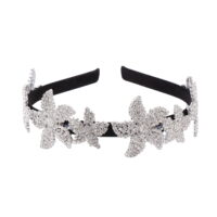 Vintage Diamond Hair Hoop Women Snowflake Headband Hair Accessories (Silver)