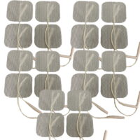 20 TENS Unit Electrode Pads 2 x 2  Replacement TENS EMS  Massage 2 Inch Square White Cloth with Premium Adhesive Gel