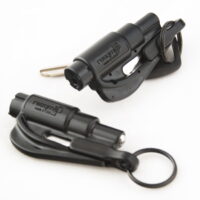 resqme Original Emergency Keychain Car Escape Tool, 2-in-1 Seatbelt Cutter and Window Breaker, Black, Pack of 2