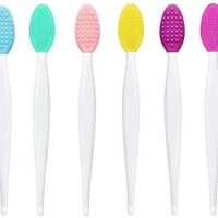 Gespout 6-Pack Lip Scrub Brush Lip Brush Lip Exfoliating Brush Silicone Exfoliating Brush Mini Exfoliating Brush Beauty Tool