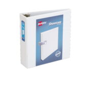 Avery Showcase Economy View Binder, 3' Round Rings, 460-Sheet Capacity, White (19751)