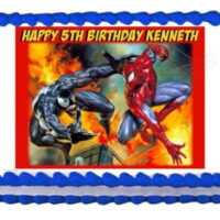 Marvel Spider-Man Venom Fire Edible Cake Topper Image ABPID01690