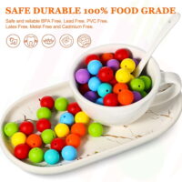 Baby Silicone Teeth, Sensory Chew Toys, 150 Pcs 15mm Silicone Baby Silicone Beads Baby Chew Beads Cartoon Craft Pendant Bead Jewelry Making Accessories  (Vivid Colors)