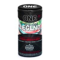 ONE Legend + Silver Lunamax Pocket Case, Premium Lubricated Latex -Large Condoms 12 Count (Retail Packaging)
