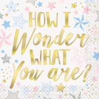 Twinkle Little Star Gender Reveal Paper Cocktail Napkins, 5in, 16 count