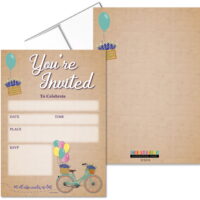 Bicycle Rustic Fill-in Party Invitations With Envelopes - 25 Invites & Envelopes - Wedding, Baby Shower, Rehearsal Dinner, Birthday Party