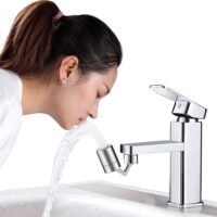 DOTSOG 720 Degree Swivel Sink Faucet Aerator, Big Angle Spray Aerator 2 Function Kitchen Faucet Aerator, Bathroom Faucet Mounted for Face Washing, Gargle and Eyewash Station Faucet Aerator