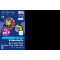 Tru-Ray Heavyweight Construction Paper Art, Craft - 18' x 12' - 76 lb Basis Weight - 50 / Pack - Black - Paper