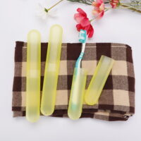 Unique Bargains Toothbrush Case Plastic Portable Traveling Camping Toothbrush Keeper Holder Case Box Yellow 6pcs