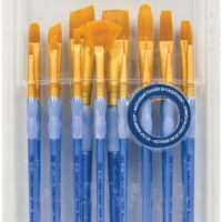 Crafter's Choice Gold Taklon Brush Value Set-15/Pkg