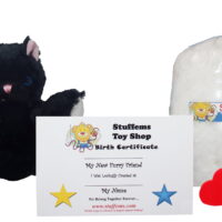 Make Your Own Stuffed Animal Mini 8 Inch Super Soft Black Cat Kit - No Sewing Required!