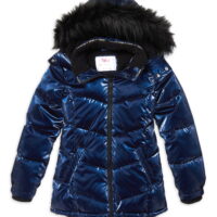 Justice Girls Puffer Jacket with Faux Fur Lined Hood, Sizes 5-18