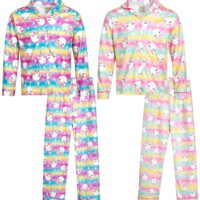 Sweet & Sassy Girls' Flannel Fleece Pajamas - 4 Piece Long Sleeve Button Down Shirt and Pants Sleepwear Pants Set (4-16)
