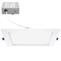 Maxxima 8 in. 4000K Slim Square Recessed LED Downlight, Canless IC Rated, 1400 Lumens, Neutral White