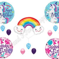 UNICORN, RAINBOW & CLOUDS BIRTHDAY GIRL Birthday Balloons Decoration Supplies Party