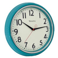 Westclox 12 Retro Teal with Chrome Trim and Glass Lens Wall Clock - Model# 32044T
