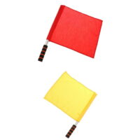 2pcs Official Size Linesman Referee Flag Hand Flags for Soccer Solid Color Red
