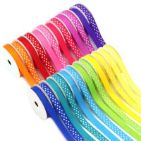 Solid and Polka Dot Grosgrain Ribbon Pack, 24 Bright Colors, 3/8' x 48 Yards by Gwen Studios