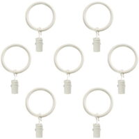 Montevilla 7-Pack Window Treatment Clip Rings for 5/8-Inch Drapery Rods, Distressed White