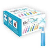 ONE-CARE Safety Lancets, Contact-Activated, 26G x 1.8mm, 100/bx, Sterile, Single-Use, Preloaded, Gentle for Comfortable Testing