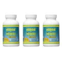 Super Colon 1800 Max Strength Weight Loss Detox Cleanse All Natural with Acai Fruit and Fennel Seeds 3 Bottles 60 Capsules Per Bottle