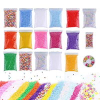 Slime Foam Beads Floam Balls  18 Pack Microfoam Beads Kit 0.1-0.14 inch (90,000 Pcs) Micro Colors Rainbow Fruit Beads Craft Add ins Homemade DIY Kids Ingredients Flote Microbeads Suppli