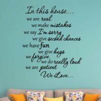 VWAQ In This House We Do Wall Decals Family Rules Quotes Sayings Vinyl Wall Art Stickers